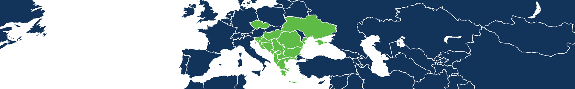 mapa - státy ADR přepravy, sběrné přepravy a nadměrných nákladů - MJ TRANS - Celá ČR, Východní Evropa